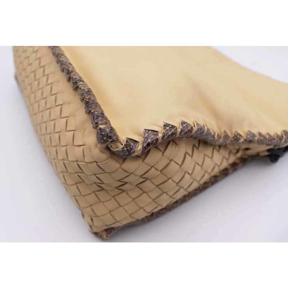Bottega Veneta Python Shoulder Tan Intrecciato Ba… - image 5